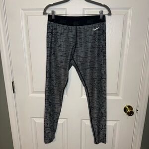Nike Golf Dri Fit Black and Gray Patterned Womens Running Tights Size Medium GUC